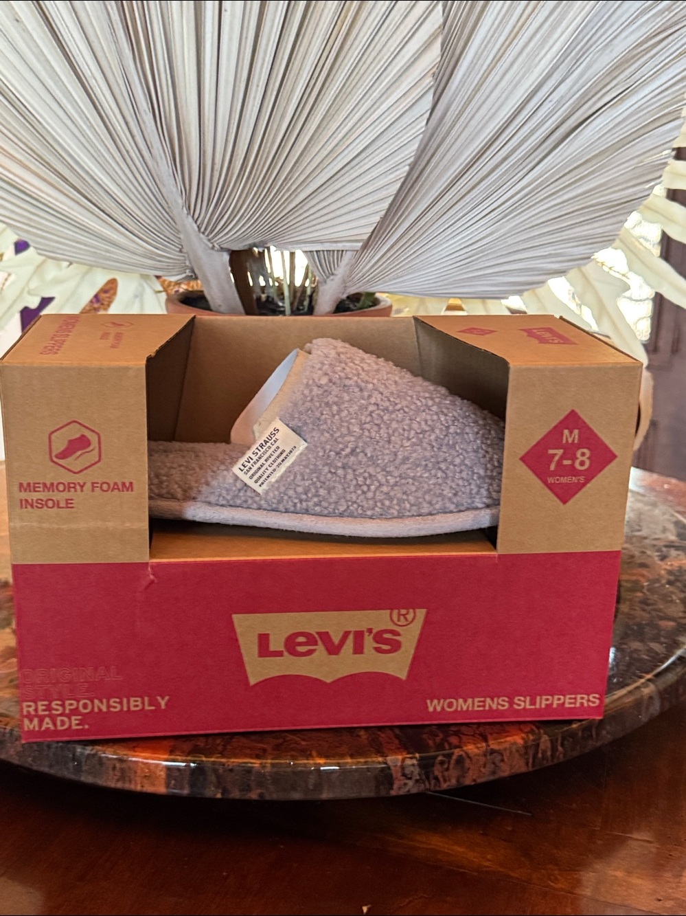 Levi's Light Blue Sherpa Slide Slippers
